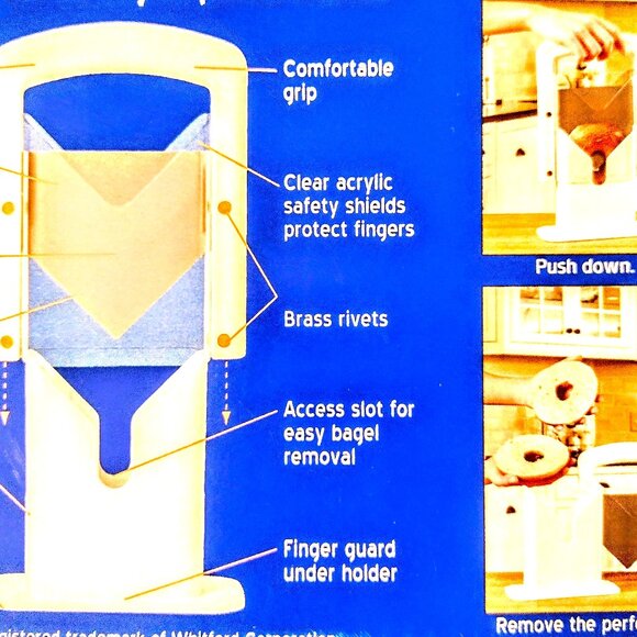 BAGEL GUILLOTINE ~ Original EASY, FAST, SAFER Bagel Slicer w/Safety Shield ~ NOB - Picture 11 of 11